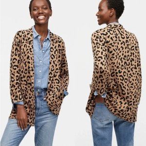J. Crew Sophie open-front sweater-blazer in leopard